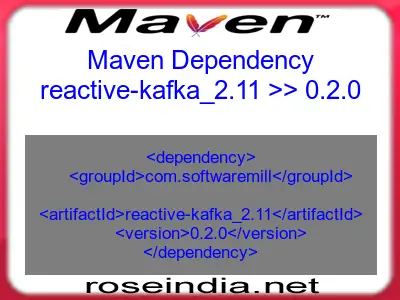 Maven dependency of reactive-kafka_2.11 version 0.2.0