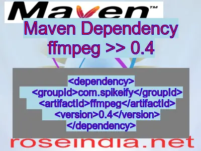 Maven dependency of ffmpeg version 0.4