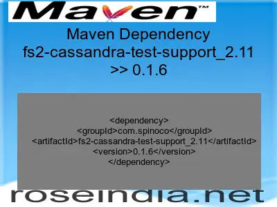 Maven dependency of fs2-cassandra-test-support_2.11 version 0.1.6