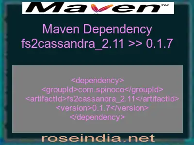 Maven dependency of fs2cassandra_2.11 version 0.1.7