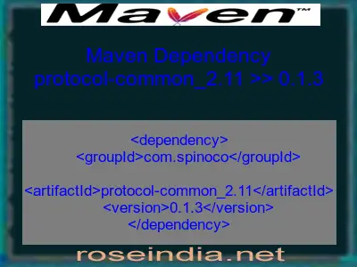 Maven dependency of protocol-common_2.11 version 0.1.3