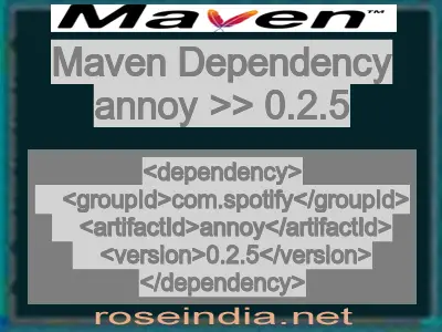 Maven dependency of annoy version 0.2.5