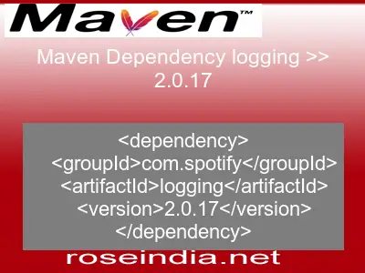 Maven dependency of logging version 2.0.17