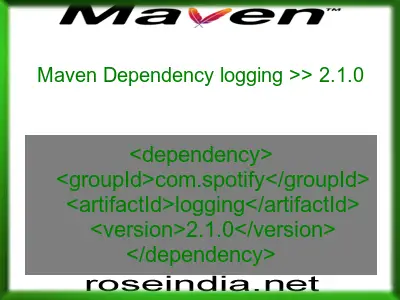 Maven dependency of logging version 2.1.0