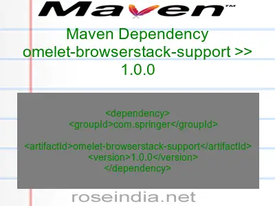 Maven dependency of omelet-browserstack-support version 1.0.0