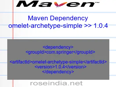 Maven dependency of omelet-archetype-simple version 1.0.4