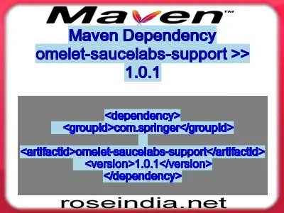 Maven dependency of omelet-saucelabs-support version 1.0.1