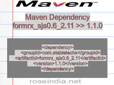 Maven dependency of formrx_sjs0.6_2.11 version 1.1.0