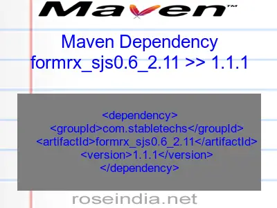 Maven dependency of formrx_sjs0.6_2.11 version 1.1.1