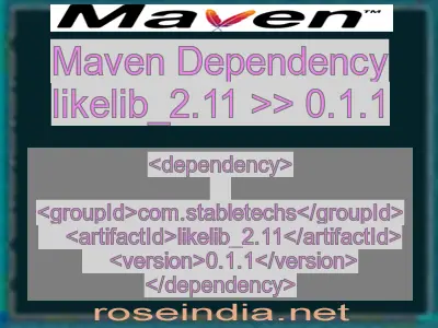 Maven dependency of likelib_2.11 version 0.1.1