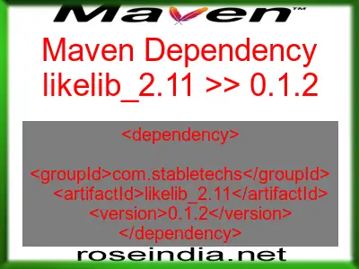 Maven dependency of likelib_2.11 version 0.1.2