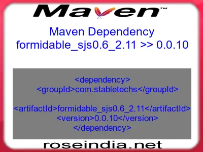 Maven dependency of formidable_sjs0.6_2.11 version 0.0.10