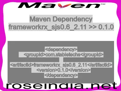 Maven dependency of frameworkrx_sjs0.6_2.11 version 0.1.0