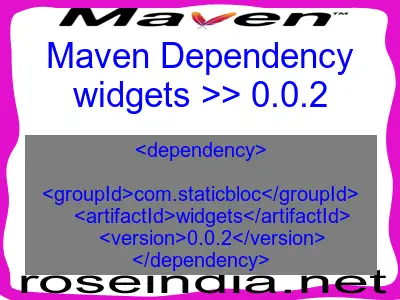 Maven dependency of widgets version 0.0.2