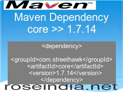 Maven dependency of core version 1.7.14