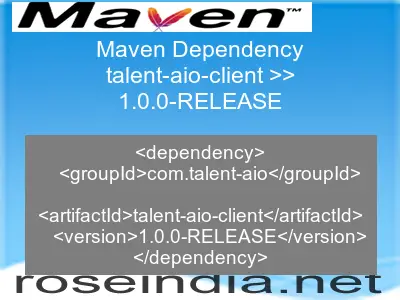 Maven dependency of talent-aio-client version 1.0.0-RELEASE