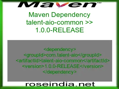 Maven dependency of talent-aio-common version 1.0.0-RELEASE