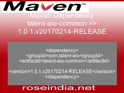 Maven dependency of talent-aio-common version 1.0.1.v20170214-RELEASE