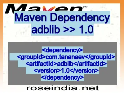 Maven dependency of adblib version 1.0