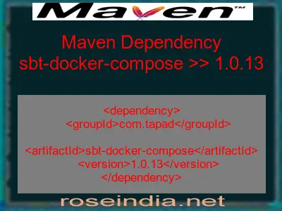 Maven dependency of sbt-docker-compose version 1.0.13