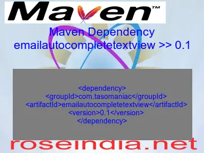 Maven dependency of emailautocompletetextview version 0.1