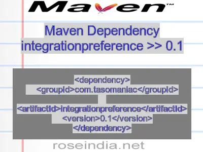 Maven dependency of integrationpreference version 0.1