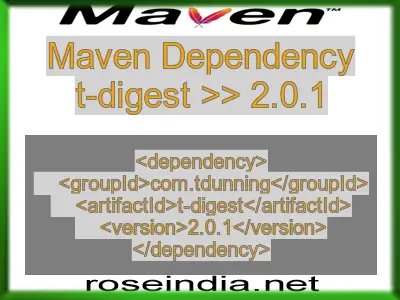 Maven dependency of t-digest version 2.0.1