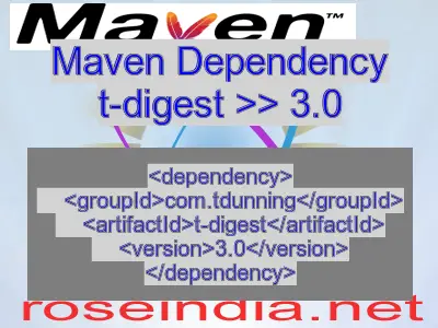 Maven dependency of t-digest version 3.0