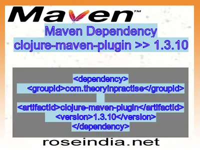 Maven dependency of clojure-maven-plugin version 1.3.10