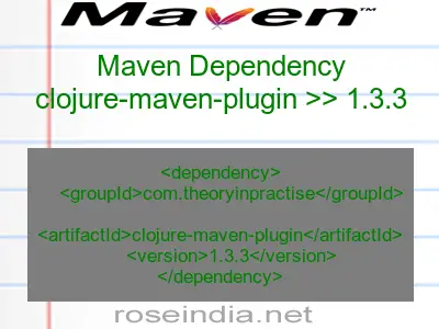 Maven dependency of clojure-maven-plugin version 1.3.3