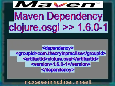 Maven dependency of clojure.osgi version 1.6.0-1