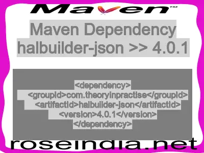 Maven dependency of halbuilder-json version 4.0.1