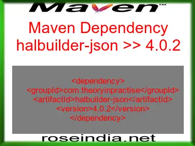 Maven dependency of halbuilder-json version 4.0.2