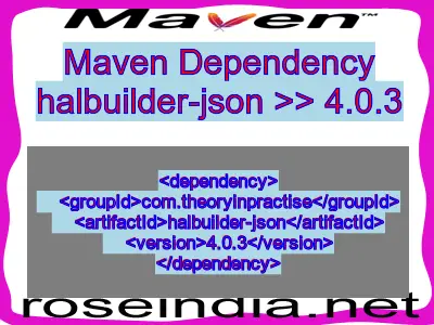 Maven dependency of halbuilder-json version 4.0.3