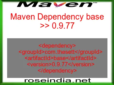 Maven dependency of base version 0.9.77