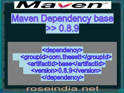 Maven dependency of base version 0.8.9