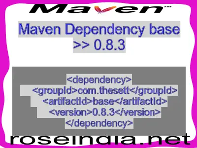 Maven dependency of base version 0.8.3