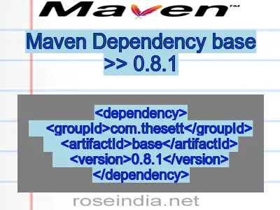 Maven dependency of base version 0.8.1