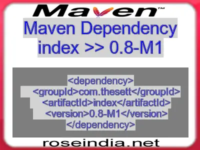 Maven dependency of index version 0.8-M1