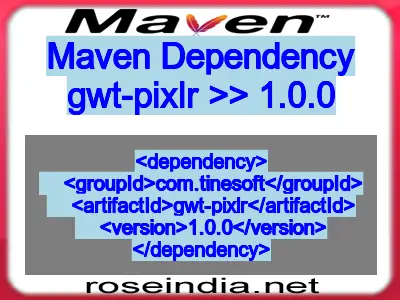 Maven dependency of gwt-pixlr version 1.0.0