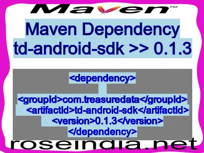 Maven dependency of td-android-sdk version 0.1.3