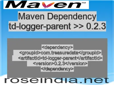 Maven dependency of td-logger-parent version 0.2.3