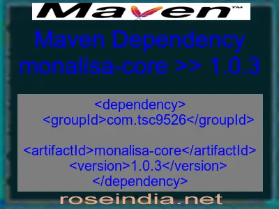 Maven dependency of monalisa-core version 1.0.3