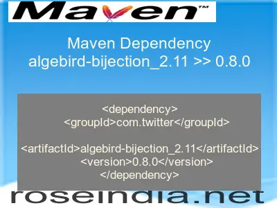 Maven dependency of algebird-bijection_2.11 version 0.8.0