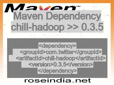 Maven dependency of chill-hadoop version 0.3.5