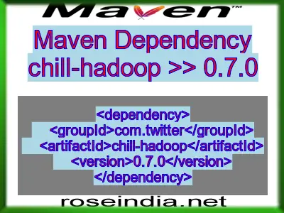 Maven dependency of chill-hadoop version 0.7.0