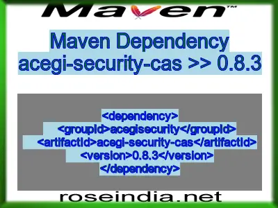 Maven dependency of acegi-security-cas version 0.8.3