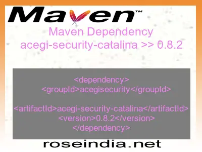 Maven dependency of acegi-security-catalina version 0.8.2