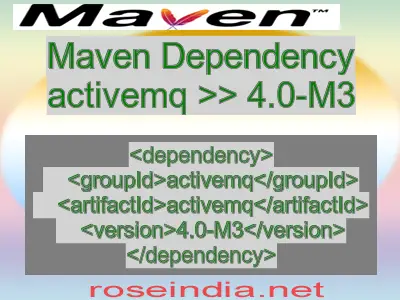 Maven dependency of activemq version 4.0-M3