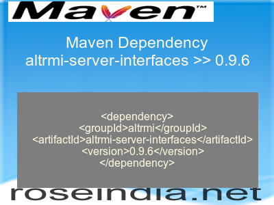 Maven dependency of altrmi-server-interfaces version 0.9.6